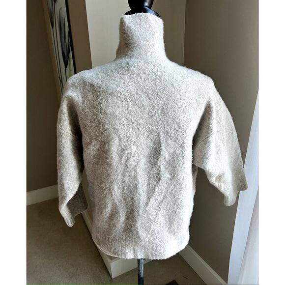 Zara ladies wool blend mock beige sweater size M - Picture 4 of 4